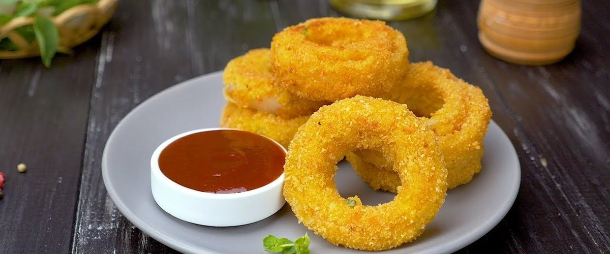 Луковые кольца в кляре Луковые кольца в кляре