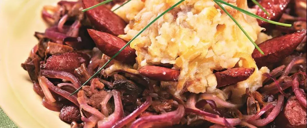 Колбаски охотничьи с грибами Колбаски охотничьи с грибами