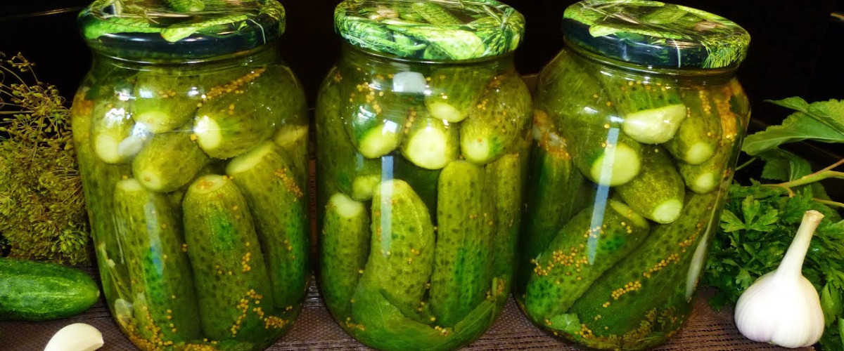 Маринованные огурцы с горчицей