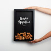 Копилка для винных пробок Бери-Дари "Щастя здоровя", черная