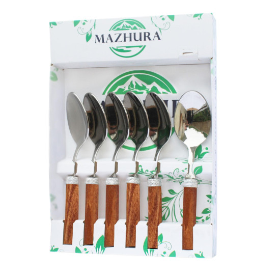 Набор ложек закусочных MAZHURA WOOD WALNUT, 6 приборов Набор ложек закусочных MAZHURA WOOD WALNUT, 6 приборов