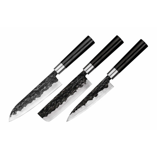 Набор из 3-х ножей (универсальный, Накири, Сантоку) Samura Blacksmith (SBL-0220)