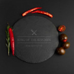 Піднос із сланцю персоналізований Бері-Дарі King of the kitchen, 24 см.