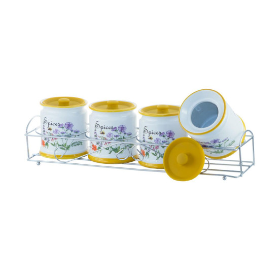 Набор для специй керамический Maestro Flora, 5 ед., горизонтальный (MR-20008-04CS) Набор для специй керамический Maestro Flora, 5 ед., горизонтальный (MR-20008-04CS)