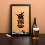Копилка для пивных крышек Бери-Дари "Come to the dark side of the beer", черная/дерево