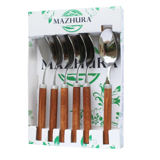 Набор ложек столовых MAZHURA WOOD WALNUT, 6 приборов Набор ложек столовых MAZHURA WOOD WALNUT, 6 приборов
