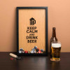 Копилка для пивных крышек Бери-Дари "Keep calm and drink beer", черная/дерево