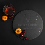 Піднос із сланцю персоналізований Бері-Дарі King of the kitchen, 24 см.