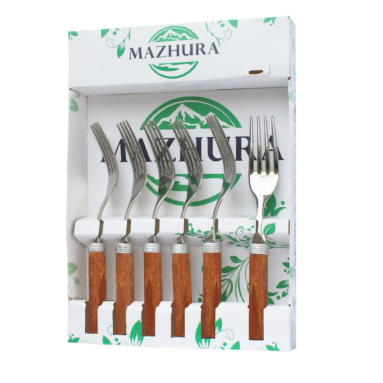 Набор вилок закусочных MAZHURA WOOD WALNUT, 6 приборов Набор вилок закусочных MAZHURA WOOD WALNUT, 6 приборов