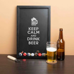 Копилка для пивных крышек Бери-Дари "Keep calm and drink beer", черная/черная