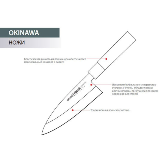 Нож кухонный Samura Okinawa Янагиба, 270 мм. (SO-0111)