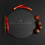 Піднос із сланцю персоналізований Бері-Дарі Queen of the kitchen, 24 см.