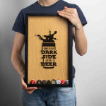 Копилка для пивных крышек Бери-Дари "Come to the dark side of the beer", черная/дерево