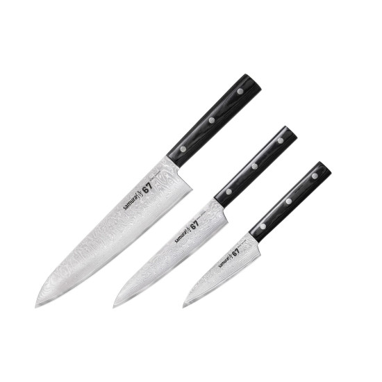 Набор кухонных ножей Samura 67 Damascus, 3 предмета (SD67-0220M)