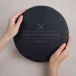 Піднос із сланцю персоналізований Бері-Дарі King of the kitchen, 24 см.