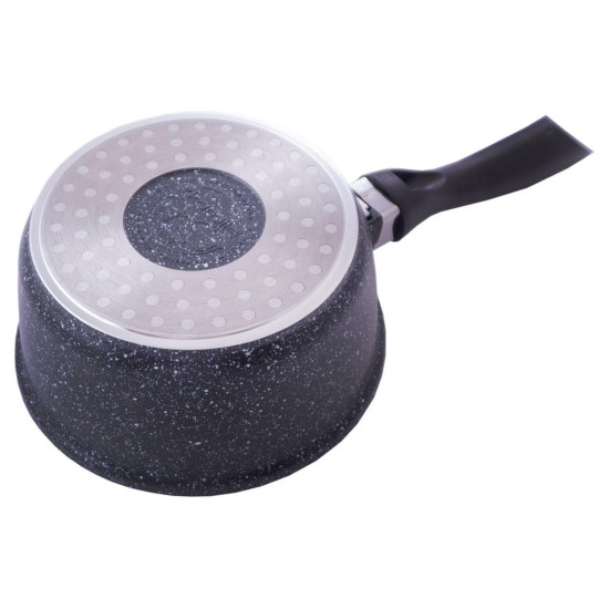 Ківш антипригарний із кришкою Kamille Black Marble, 160 мм, 1,35 л. Ківш антипригарний із кришкою Kamille Black Marble, 160 мм, 1,35 л.