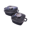 Набор посуды антипригарный Kamille Black Marble, 6 предметов (4434)