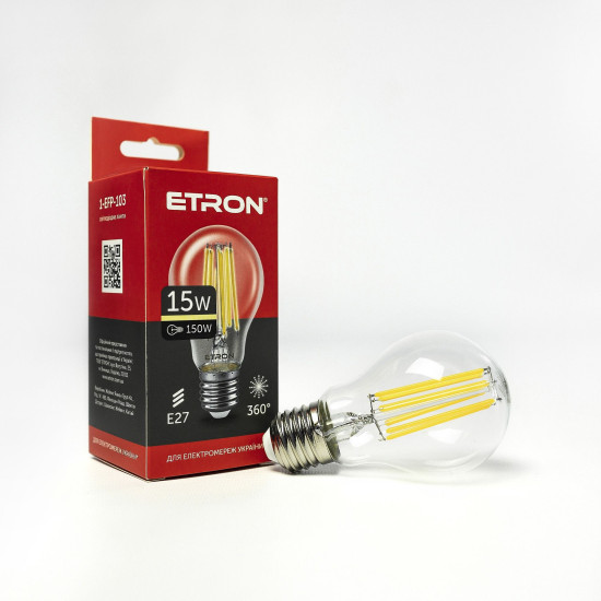 Лампа Эдисона LED ETRON, E27, 3000K, 15W (1-EFP-103)