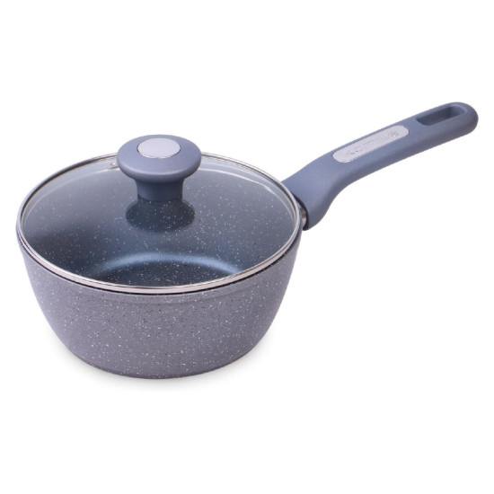 Ківш антипригарний з кришкою Kamille Granite, 180 мм, 1,8 л.