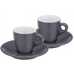 Набор чашек с блюдцем для еспрессо KELA Mattia, 4 предмета, серый (12751) Набор чашек с блюдцем для еспрессо KELA Mattia, 4 предмета, серый (12751)