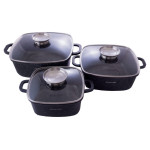 Набор посуды антипригарный Kamille Black Marble, 8 предметов (4435) Набор посуды антипригарный Kamille Black Marble, 8 предметов (4435)