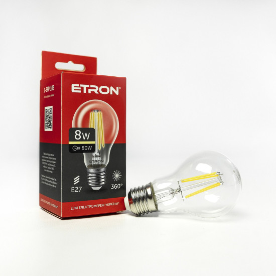 Лампа Эдисона LED ETRON, E27, 3000K, 8W (1-EFP-109)