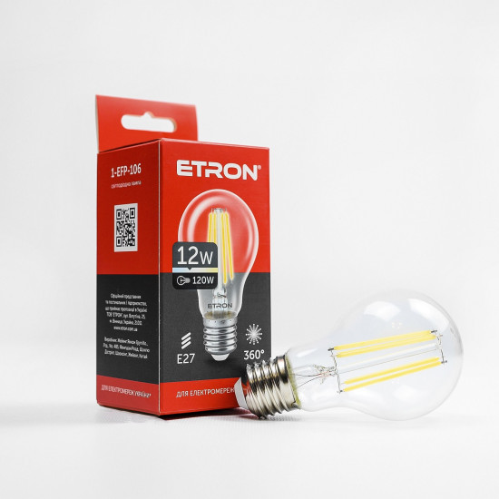 Лампа Эдисона LED ETRON, E27, 4200K, 12W (1-EFP-106)