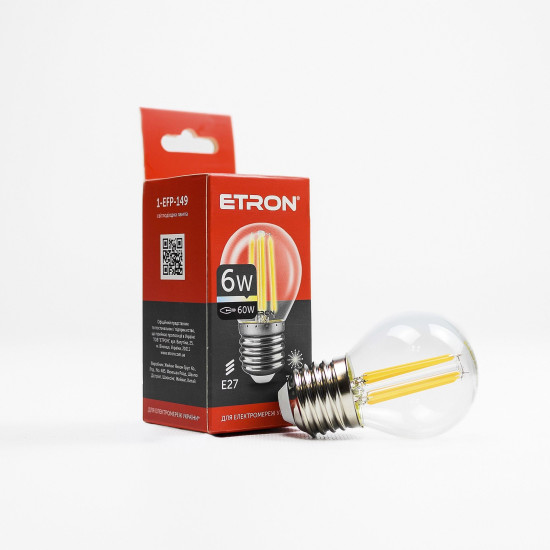 Лампа Эдисона LED ETRON, E27, 3000K, 6W (1-EFP-149)